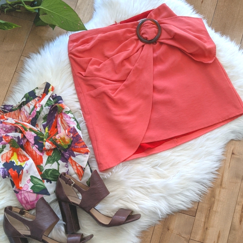 Finders Keepers Coral Mini Skirt